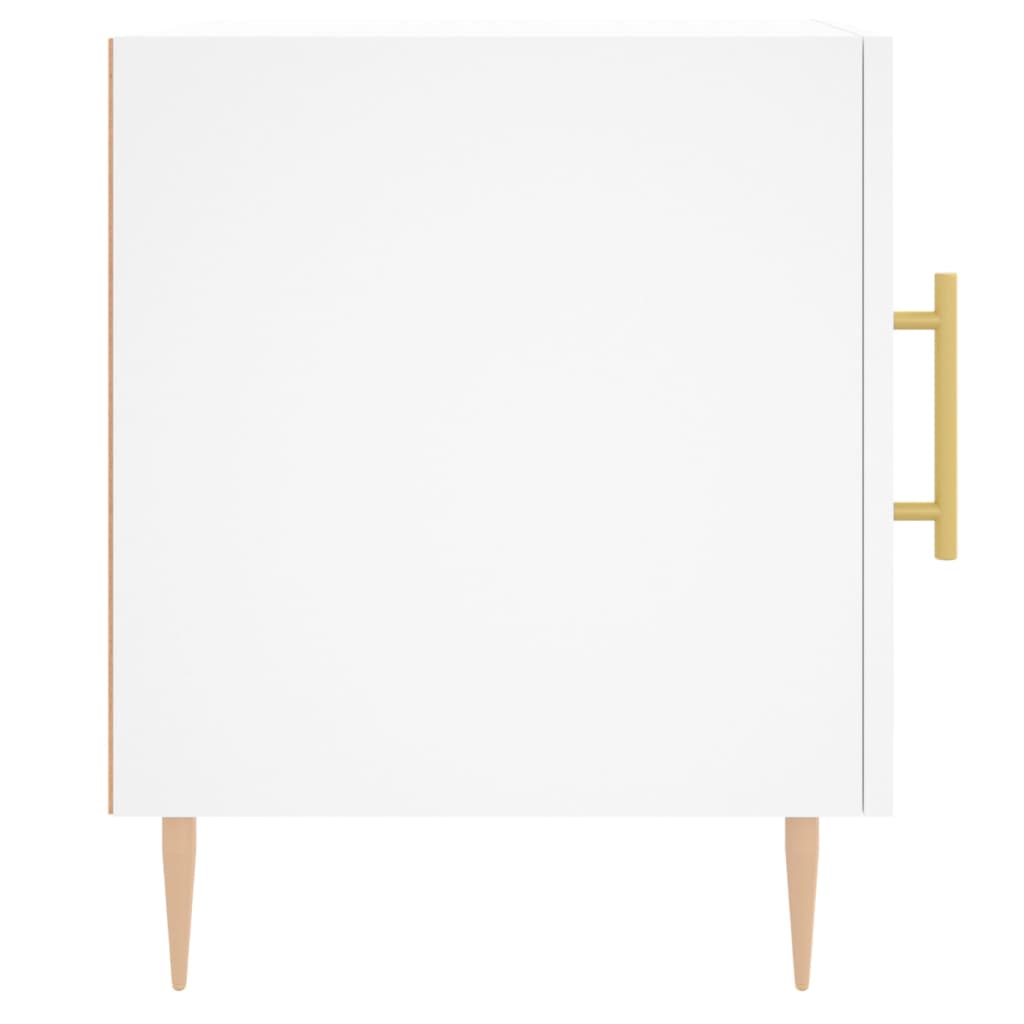 Nattbord hvit 40x40x50 cm konstruert tre