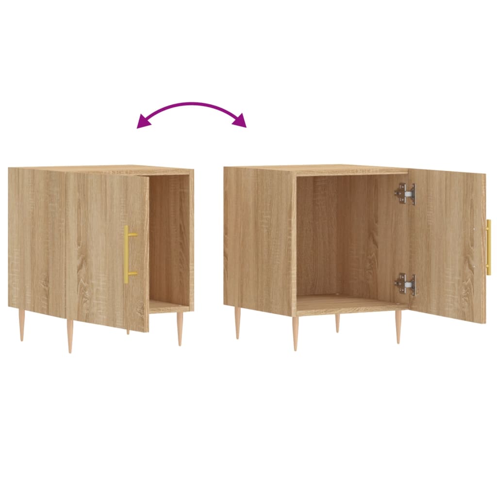 Nattbord 2 stk sonoma eik 40x40x50 cm konstruert tre