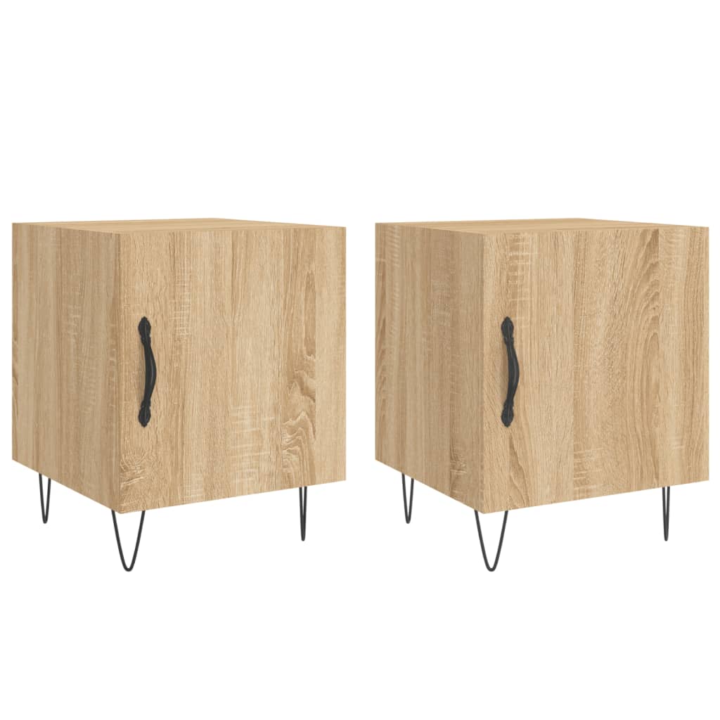 Nattbord 2 stk sonoma eik 40x40x50 cm konstruert tre