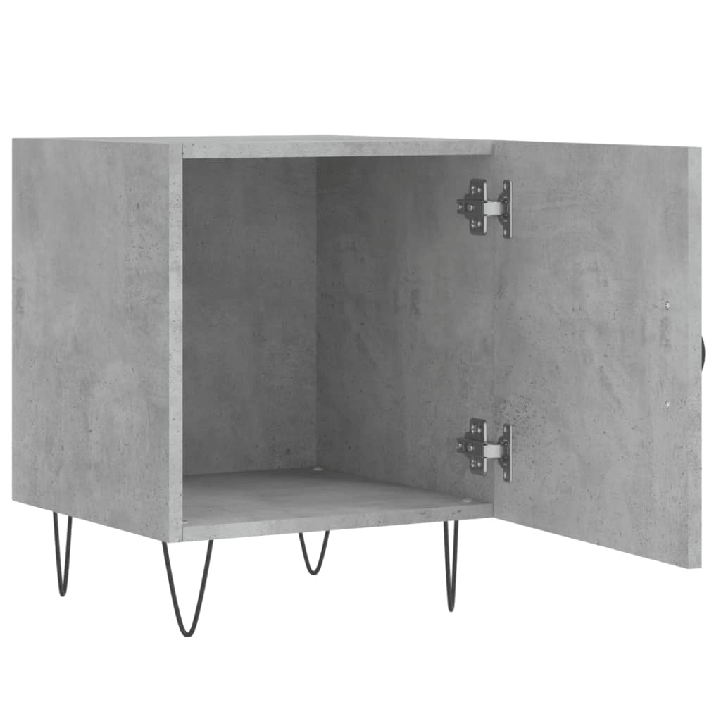 Nattbord 2 stk betonggrå 40x40x50 cm konstruert tre