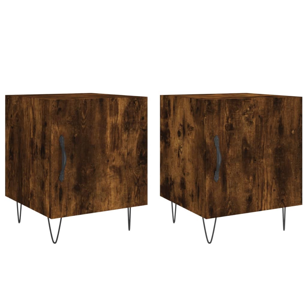 Nattbord 2 stk røkt eik 40x40x50 cm konstruert tre