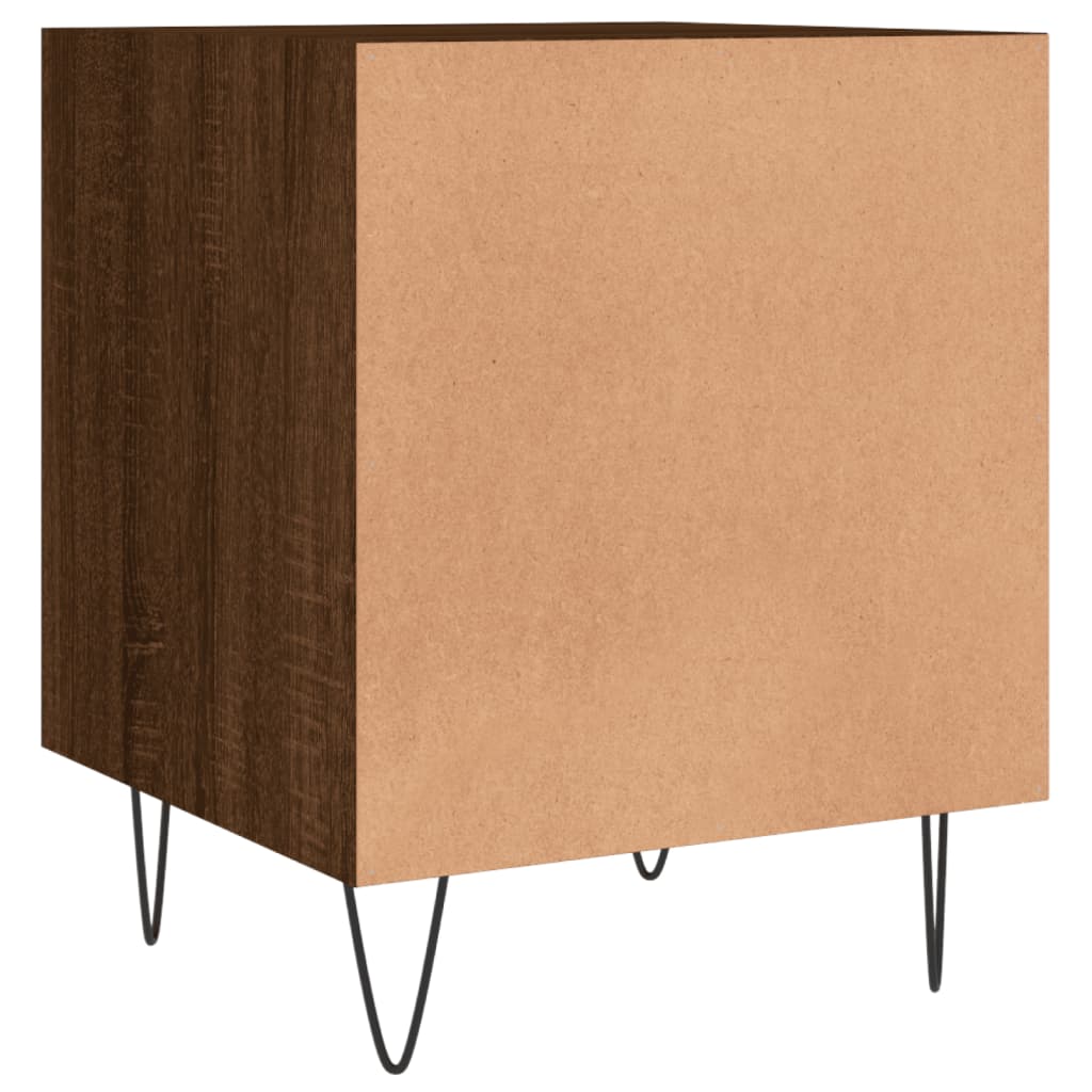 Nattbord 2 stk brun eik 40x40x50 cm konstruert tre