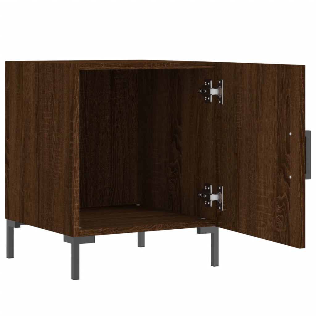 Nattbord 2 stk brun eik 40x40x50 cm konstruert tre