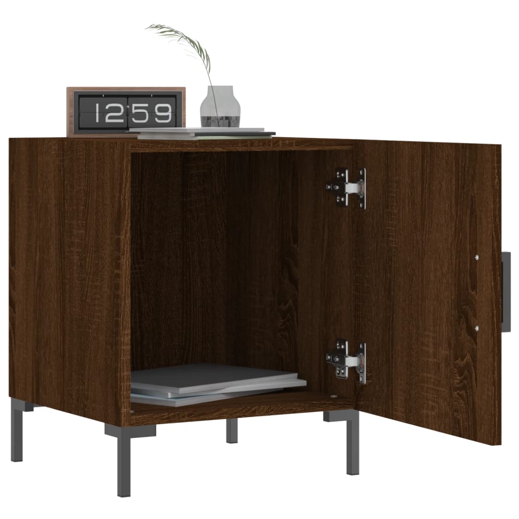 Nattbord 2 stk brun eik 40x40x50 cm konstruert tre
