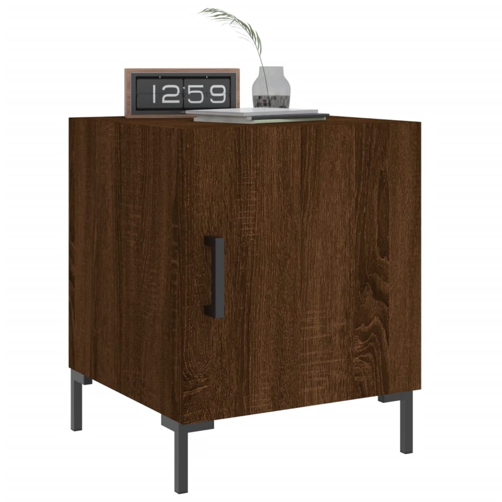 Nattbord 2 stk brun eik 40x40x50 cm konstruert tre