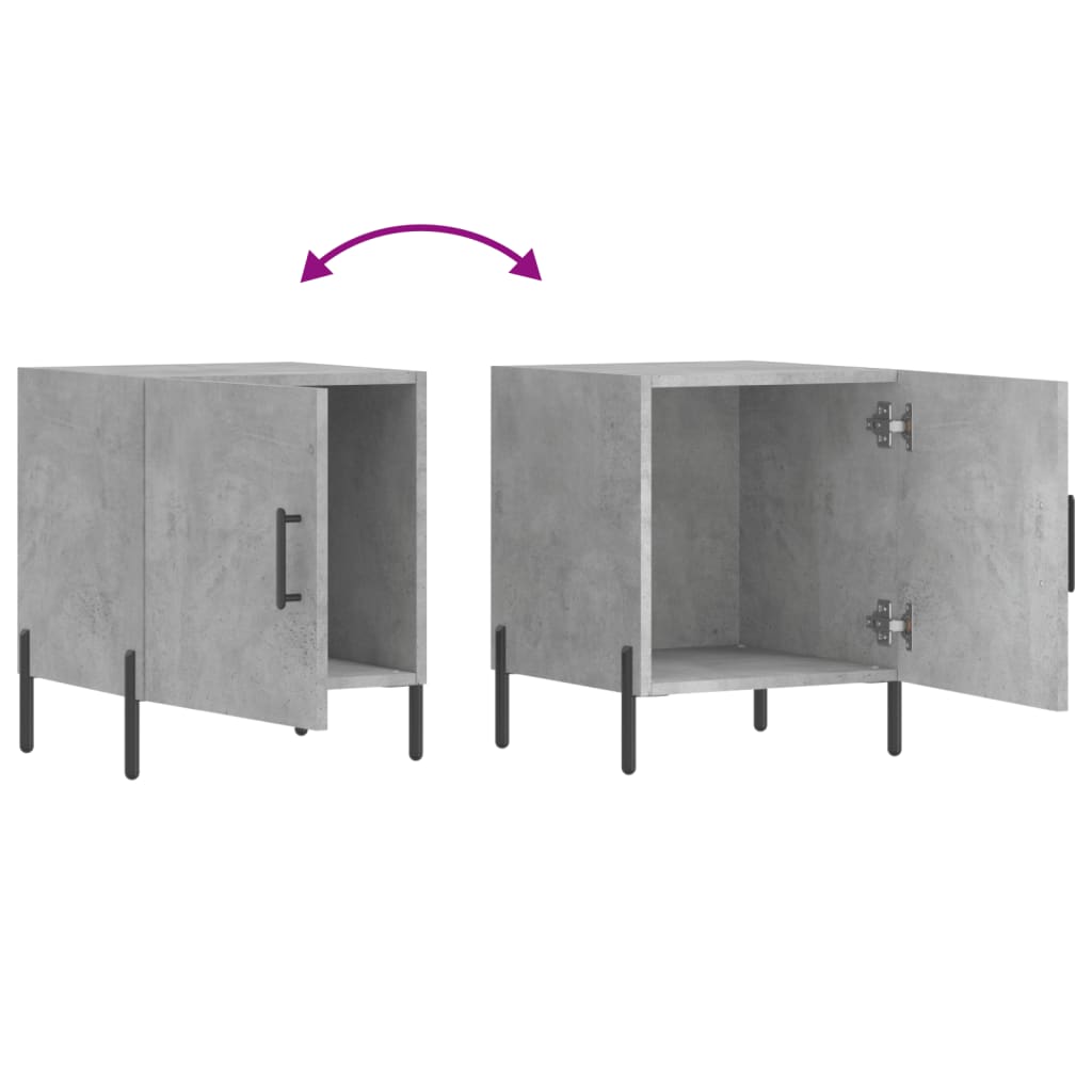 Nattbord 2 stk betonggrå 40x40x50 cm konstruert tre