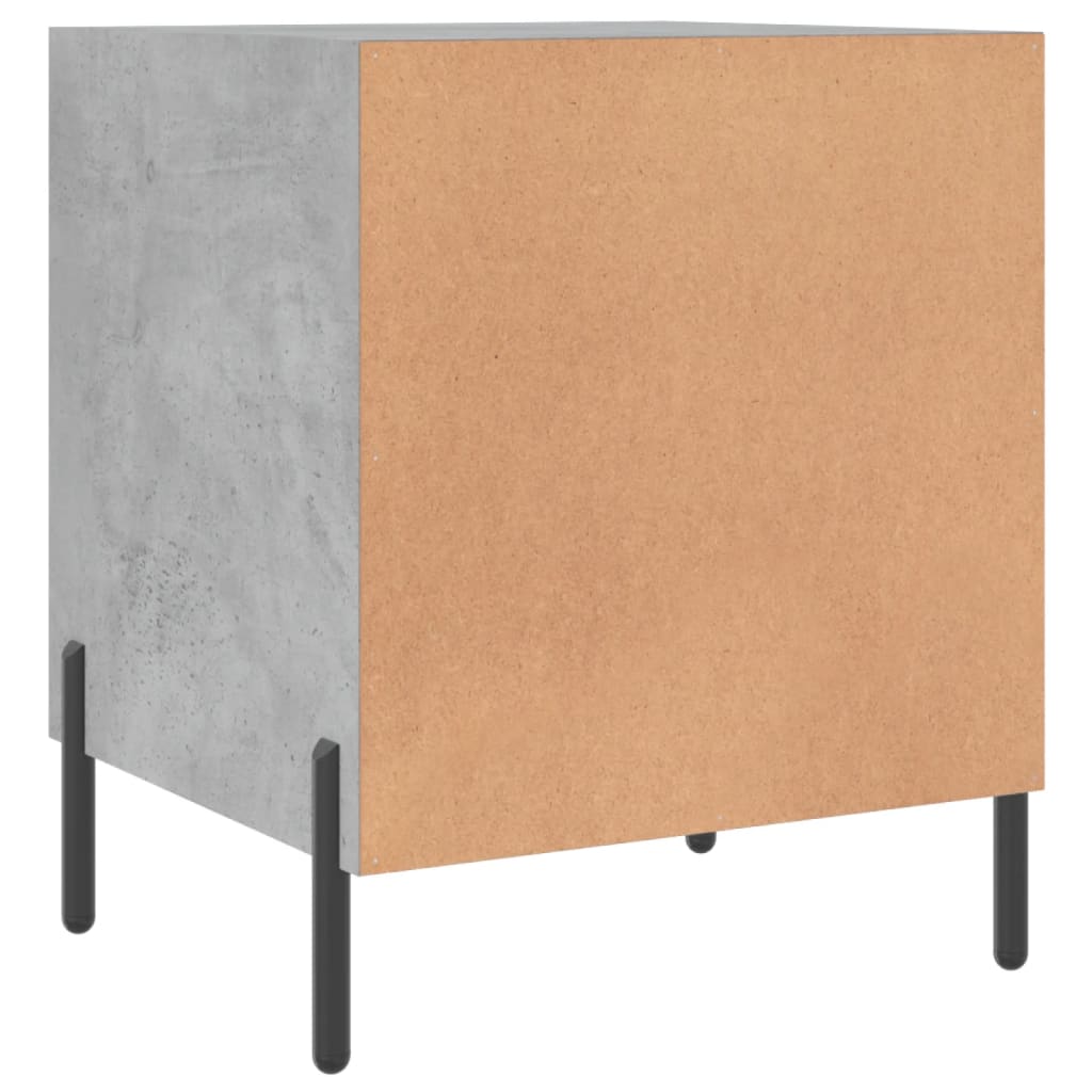 Nattbord 2 stk betonggrå 40x40x50 cm konstruert tre