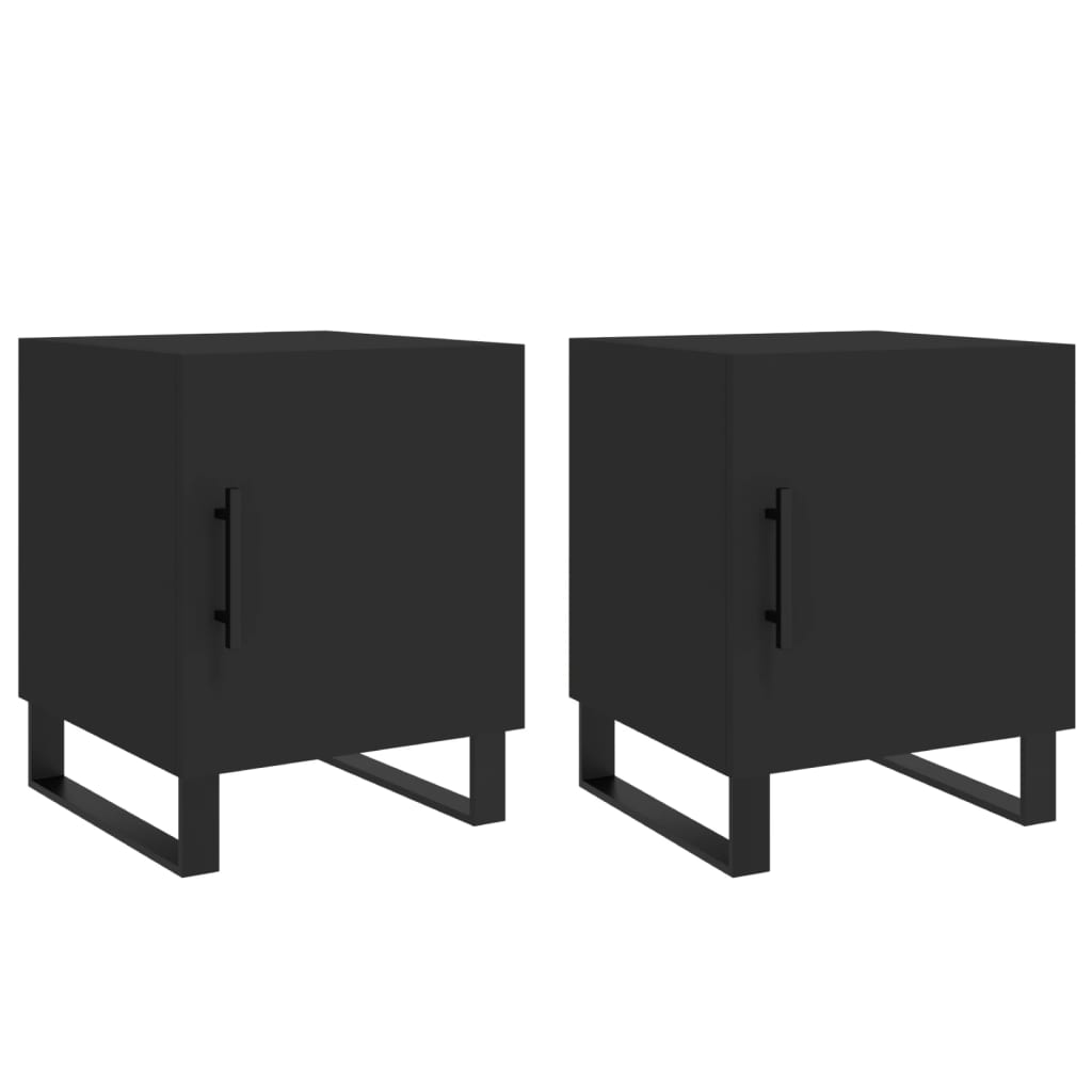 Nattbord 2 stk svart 40x40x50 cm konstruert tre
