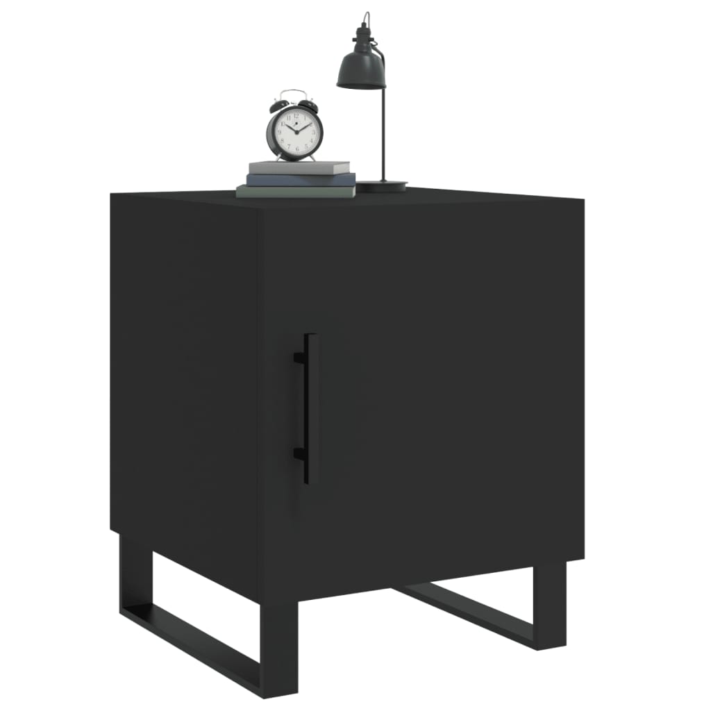 Nattbord 2 stk svart 40x40x50 cm konstruert tre