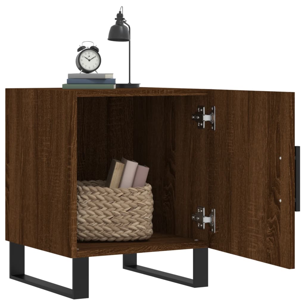 Nattbord 2 stk brun eik 40x40x50 cm konstruert tre