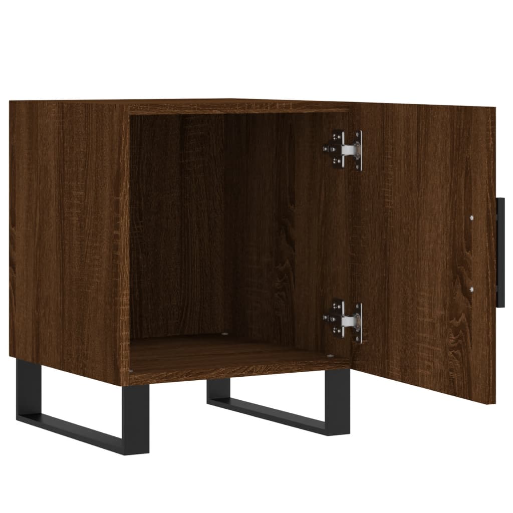 Nattbord 2 stk brun eik 40x40x50 cm konstruert tre