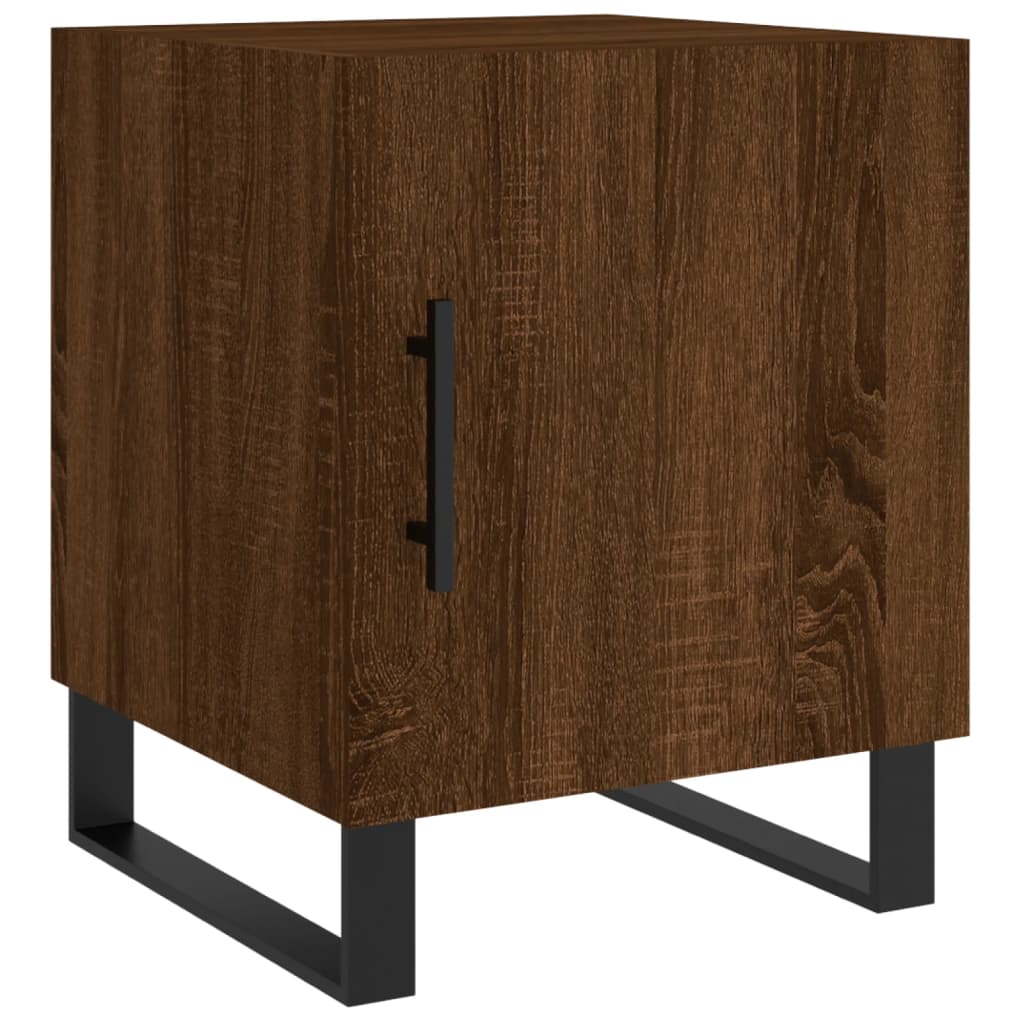 Nattbord 2 stk brun eik 40x40x50 cm konstruert tre