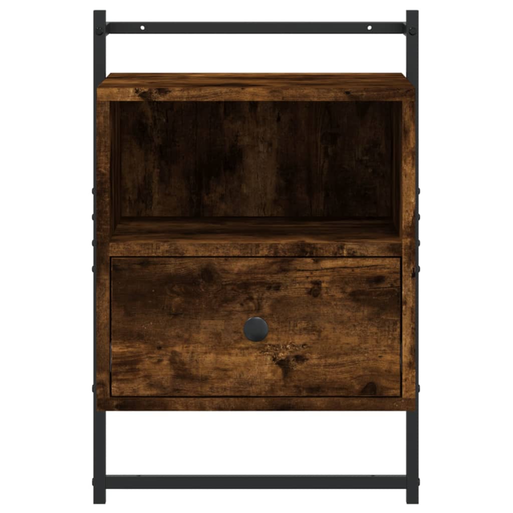 Nattbord veggmontert røkt eik 40x30x61 cm konstruert tre