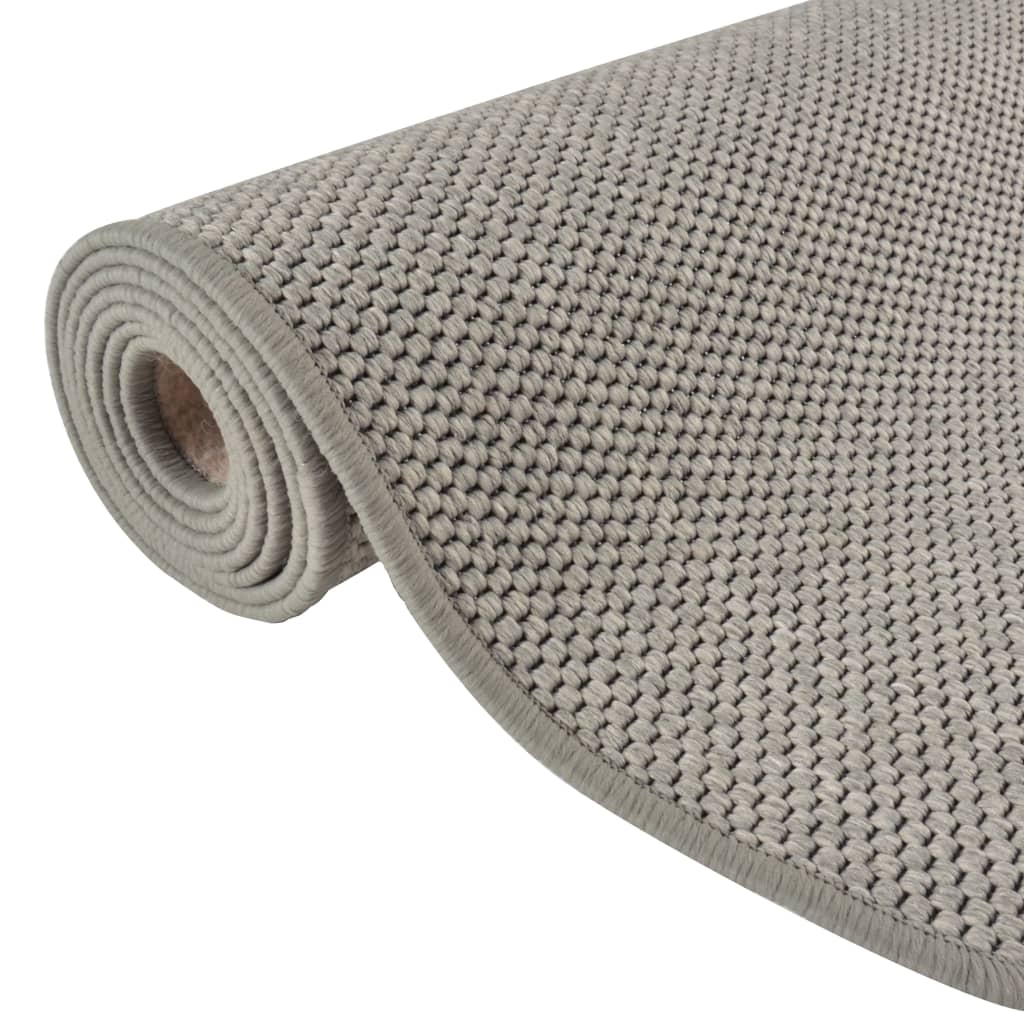 Teppeløper sisal-utseende sølv 80x300 cm