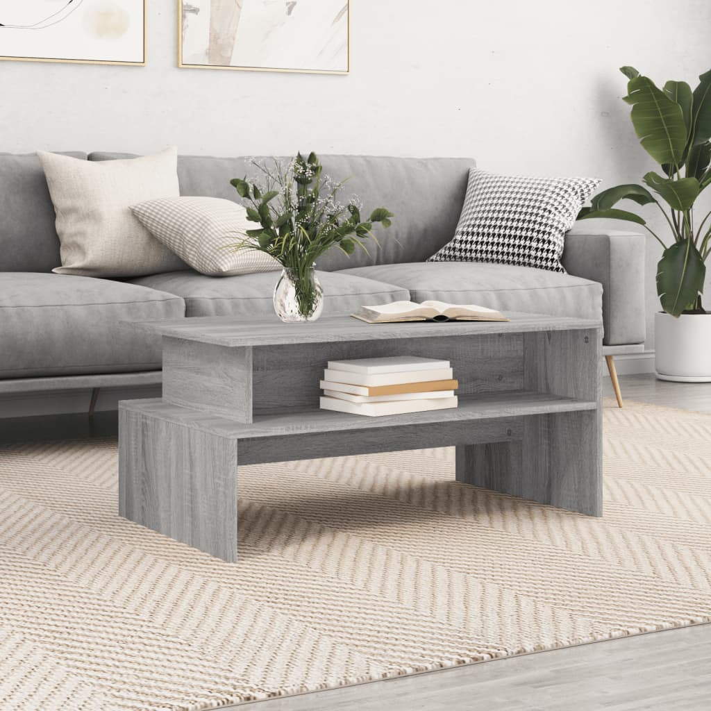 Salongbord grå sonoma 90x55x42,5 cm konstruert tre