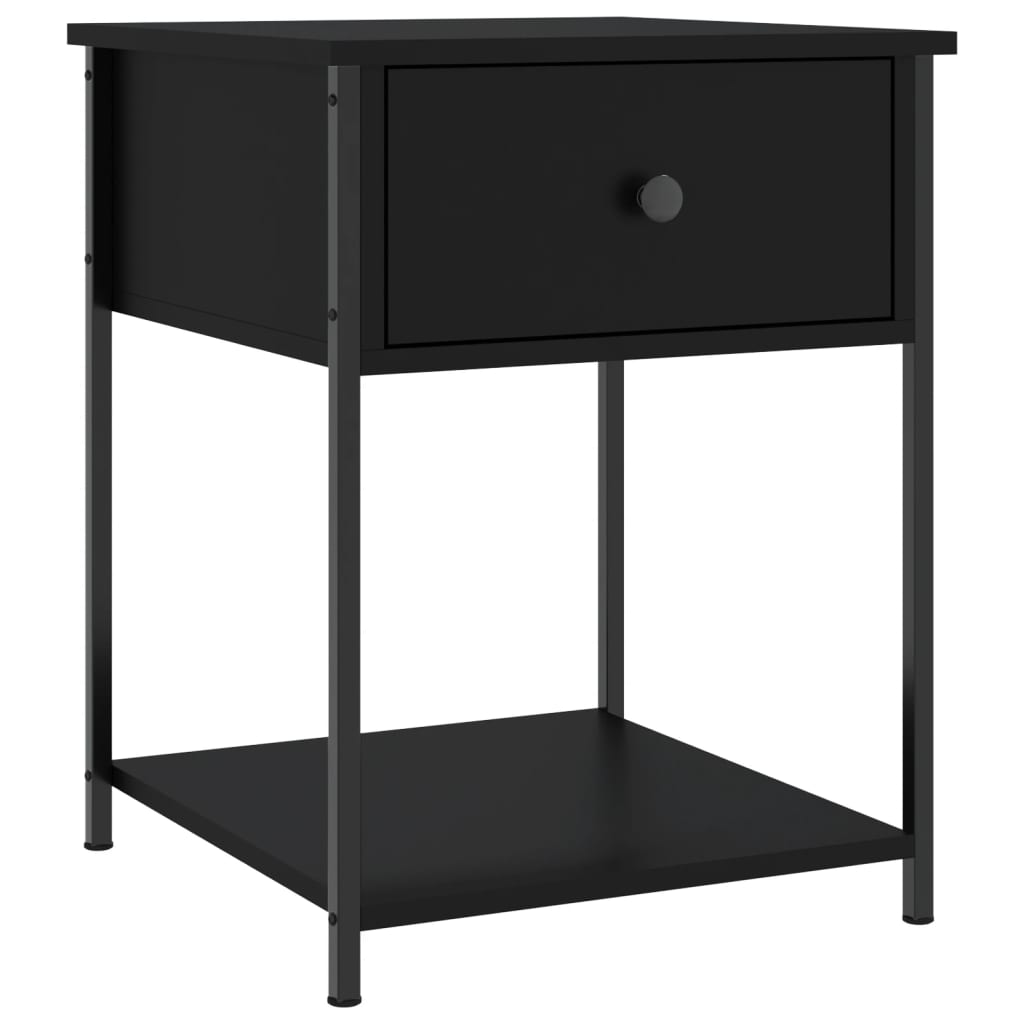 Nattbord 2 stk svart 44x45x58 cm konstruert tre