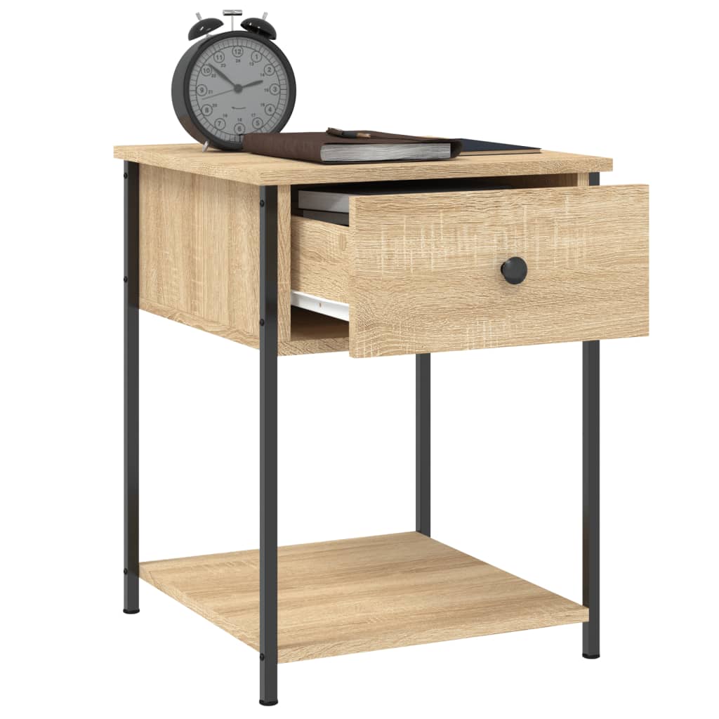 Nattbord 2 stk sonoma eik 44x45x58 cm konstruert tre