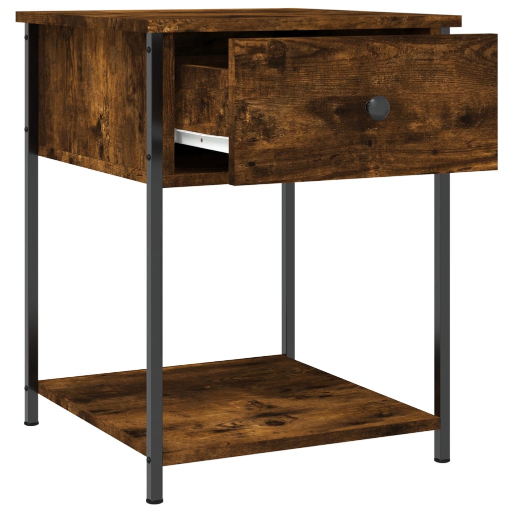 Nattbord 2 stk røkt eik 44x45x58 cm konstruert tre