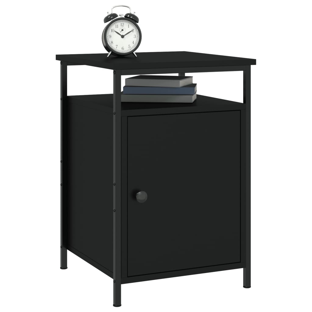 Nattbord 2 stk svart 40x42x60 cm konstruert tre