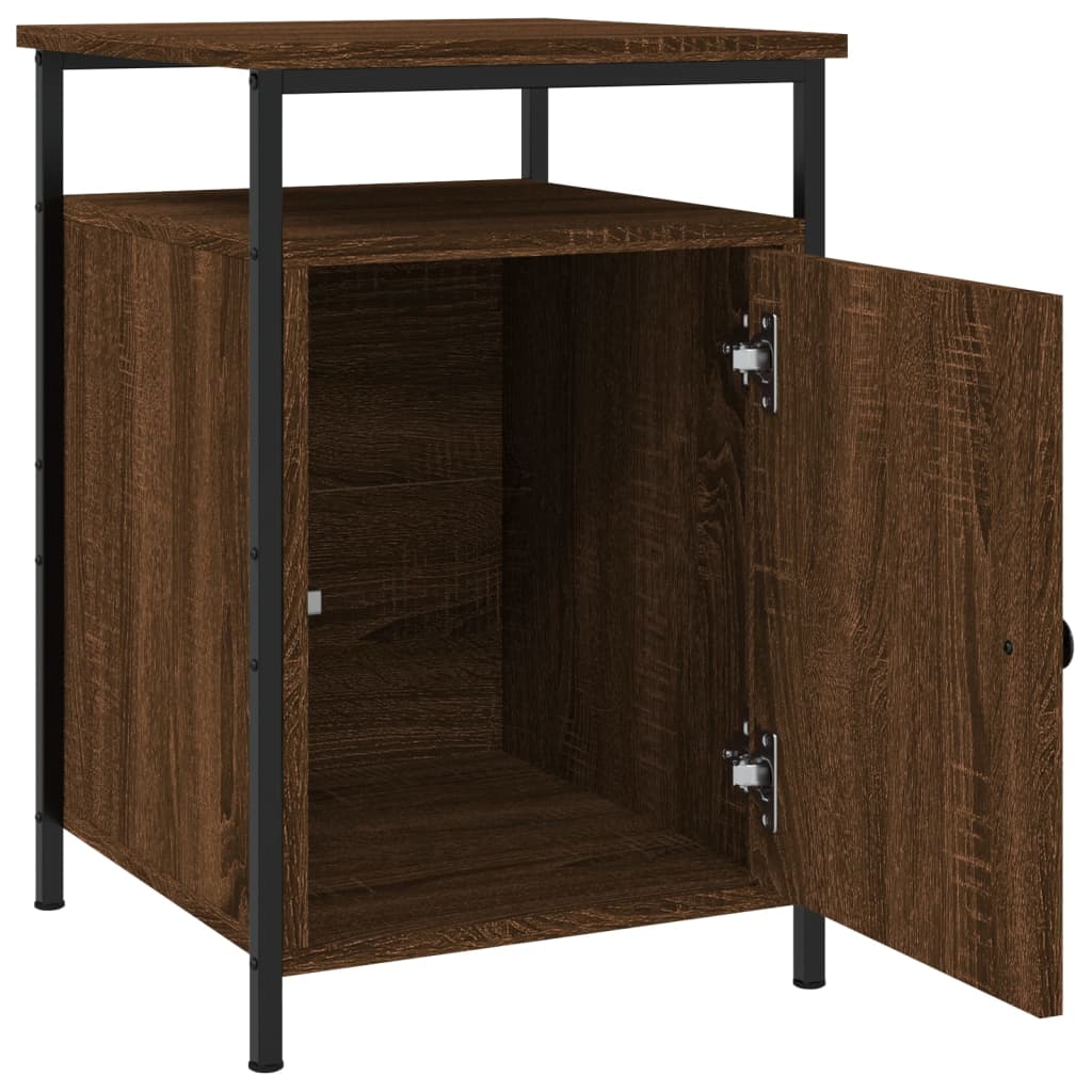 Nattbord 2 stk brun eik 40x42x60 cm konstruert tre