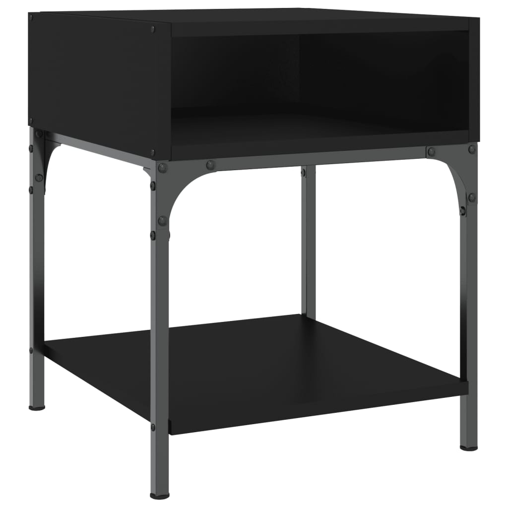 Nattbord 2 stk svart 40x41x50 cm konstruert tre