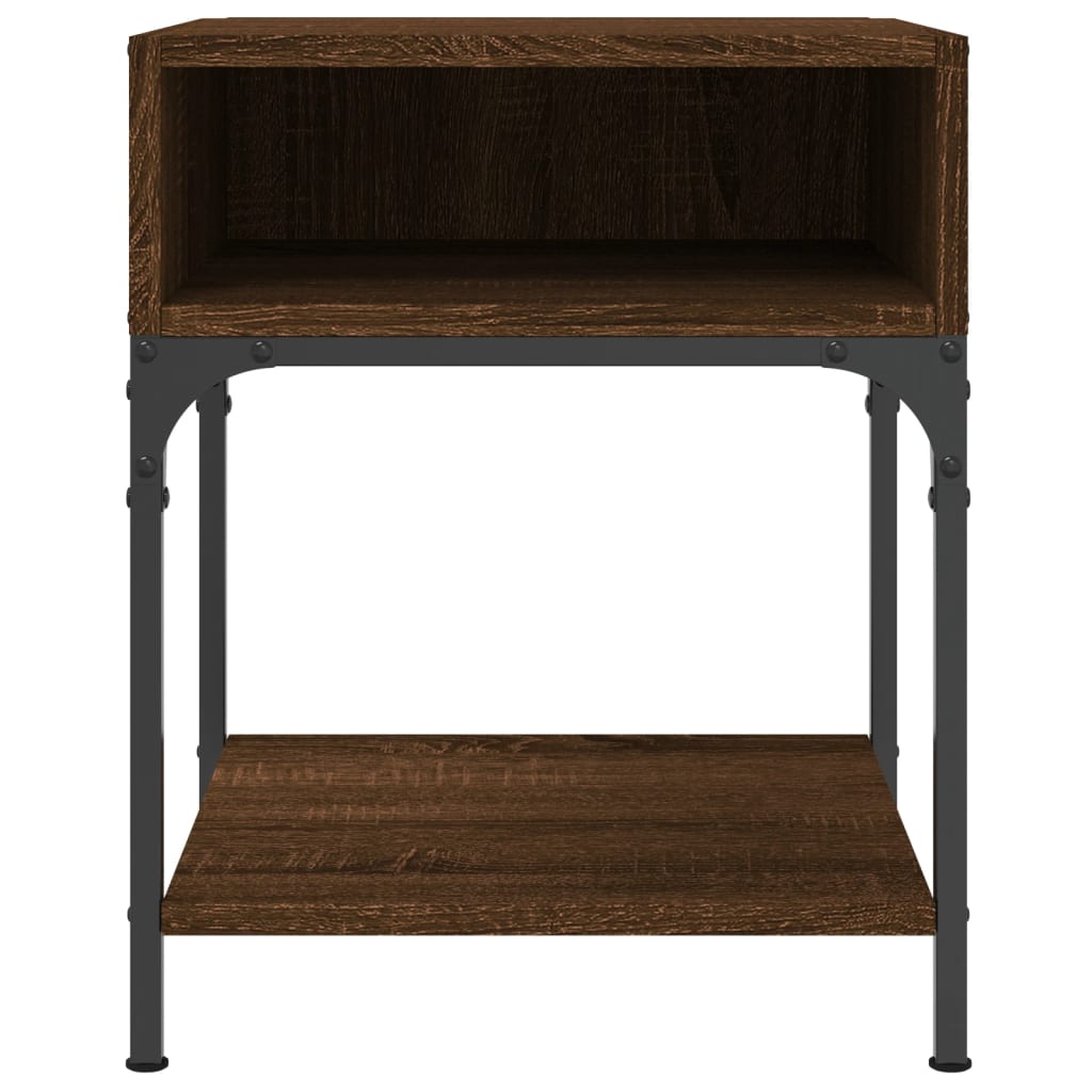 Nattbord 2 stk brun eik 40x41x50 cm konstruert tre