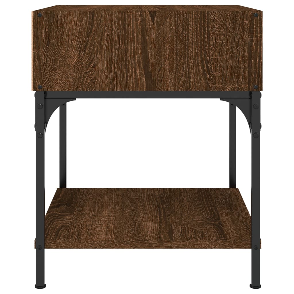 Nattbord 2 stk brun eik 40x41x50 cm konstruert tre