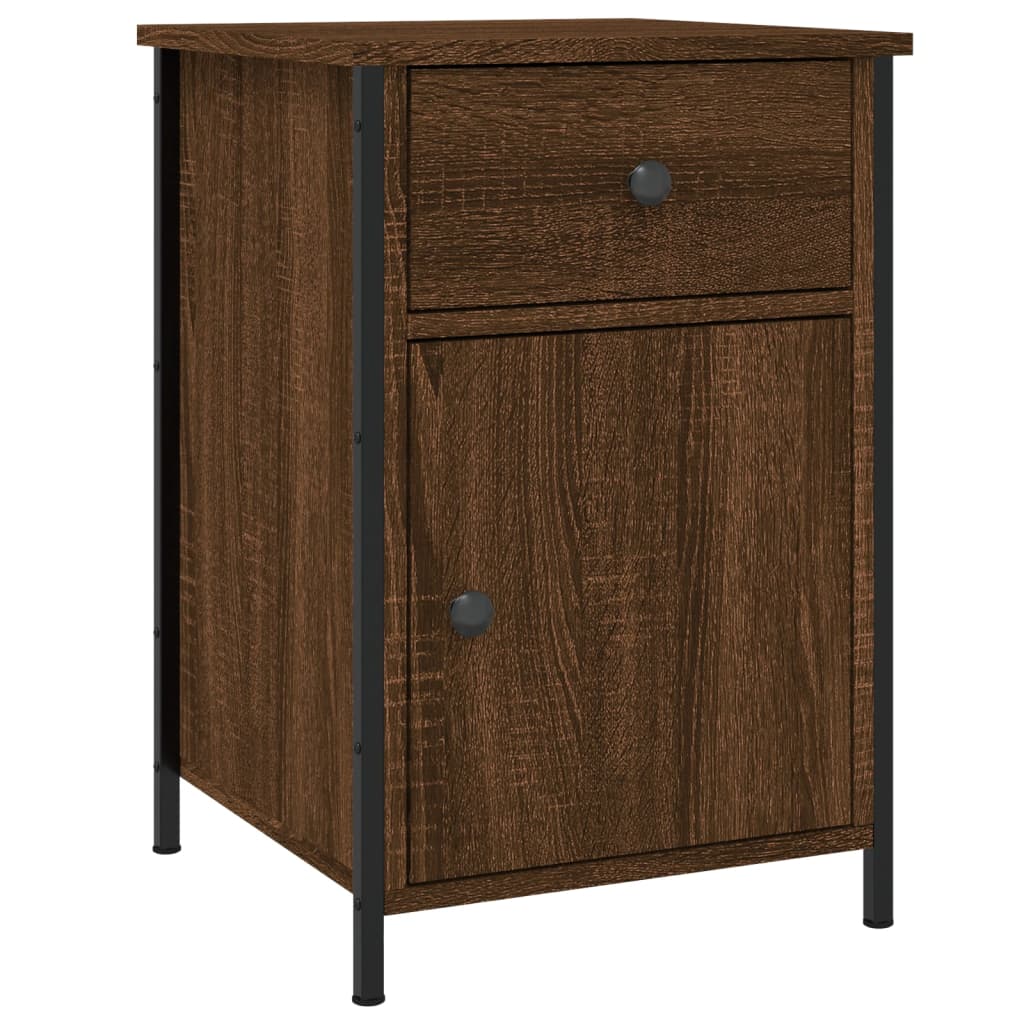 Nattbord 2 stk brun eik 40x42x60 cm konstruert tre
