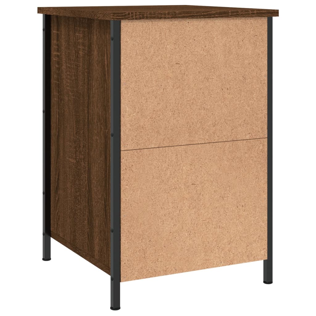 Nattbord 2 stk brun eik 40x42x60 cm konstruert tre