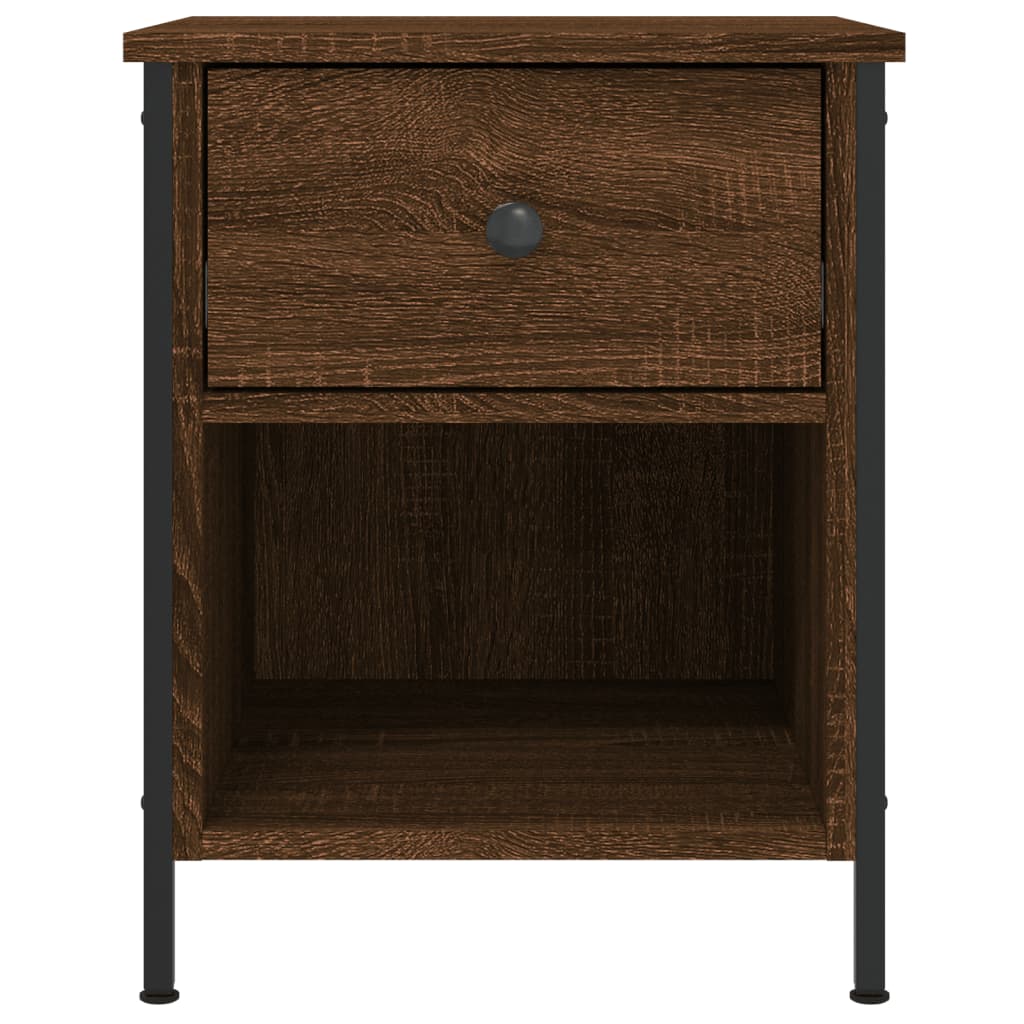Nattbord 2 stk brun eik 40x42x50 cm konstruert tre