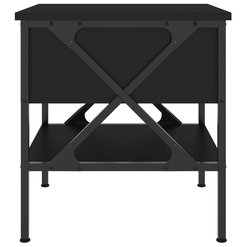 Nattbord 2 stk svart 40x42x45 cm konstruert tre