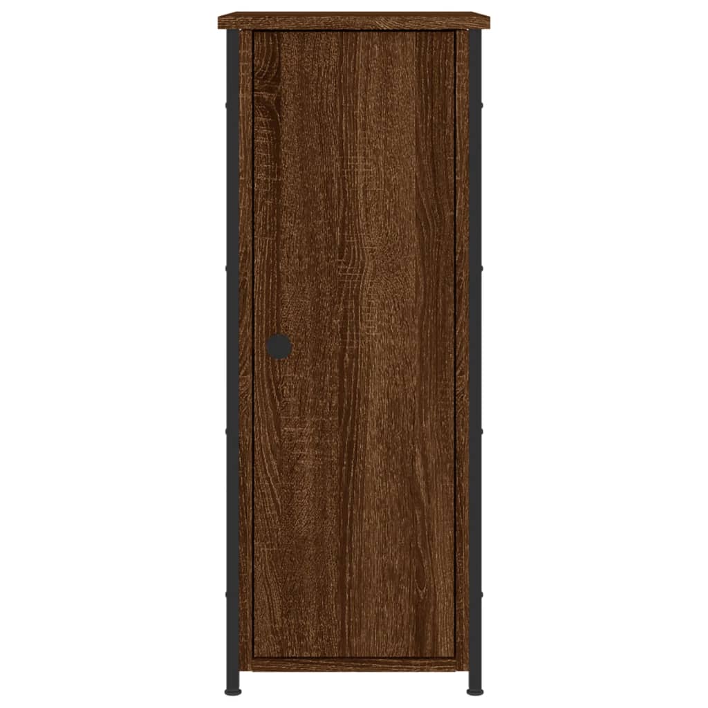 Nattbord 2 stk brun eik 32x42x80 cm konstruert tre