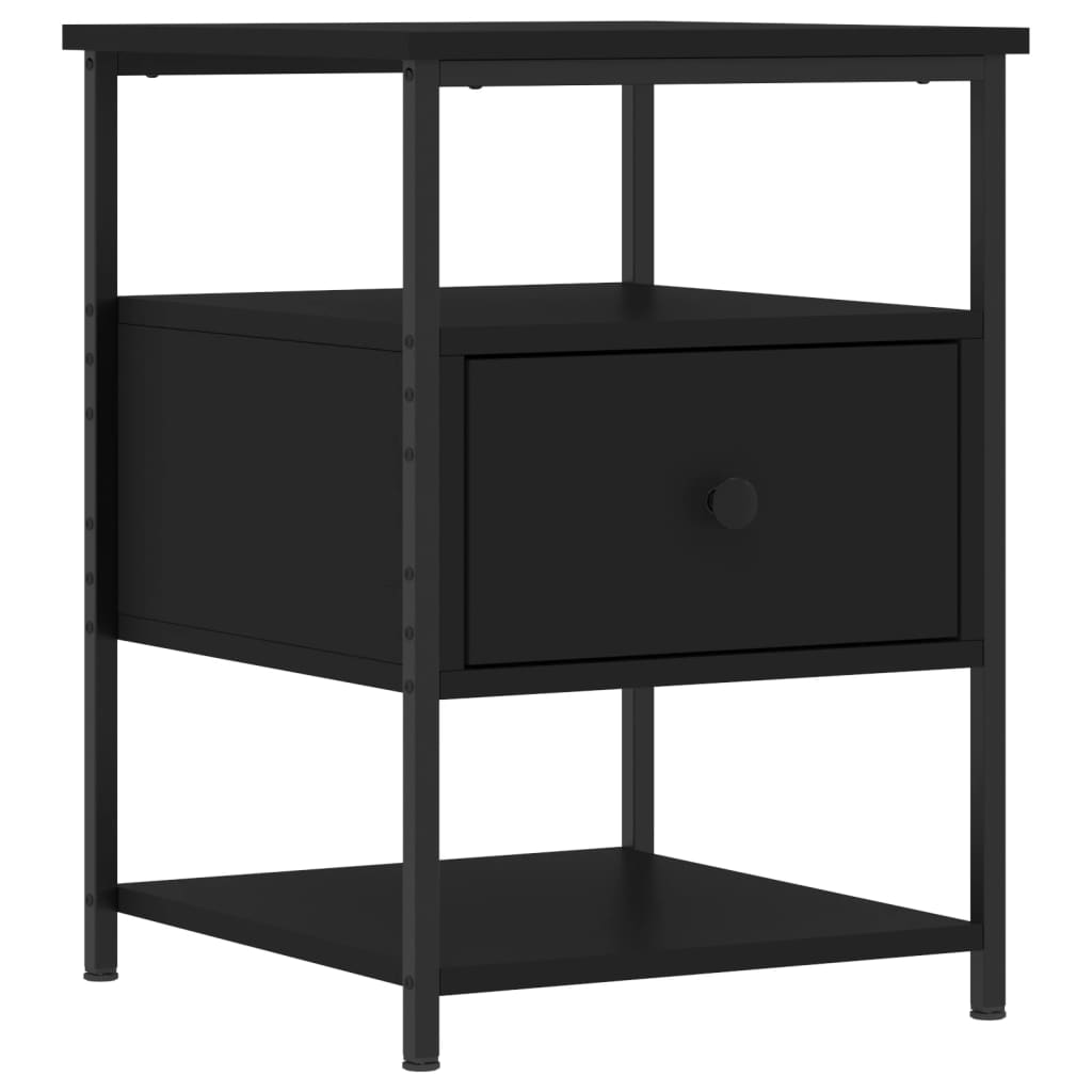 Nattbord 2 stk svart 40x42x56 cm konstruert tre