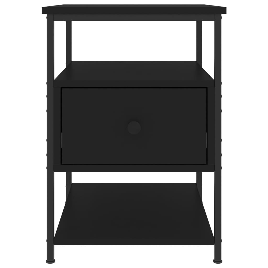 Nattbord 2 stk svart 40x42x56 cm konstruert tre
