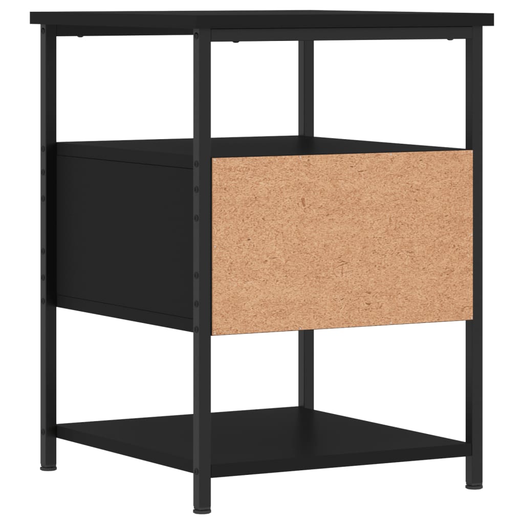 Nattbord 2 stk svart 40x42x56 cm konstruert tre