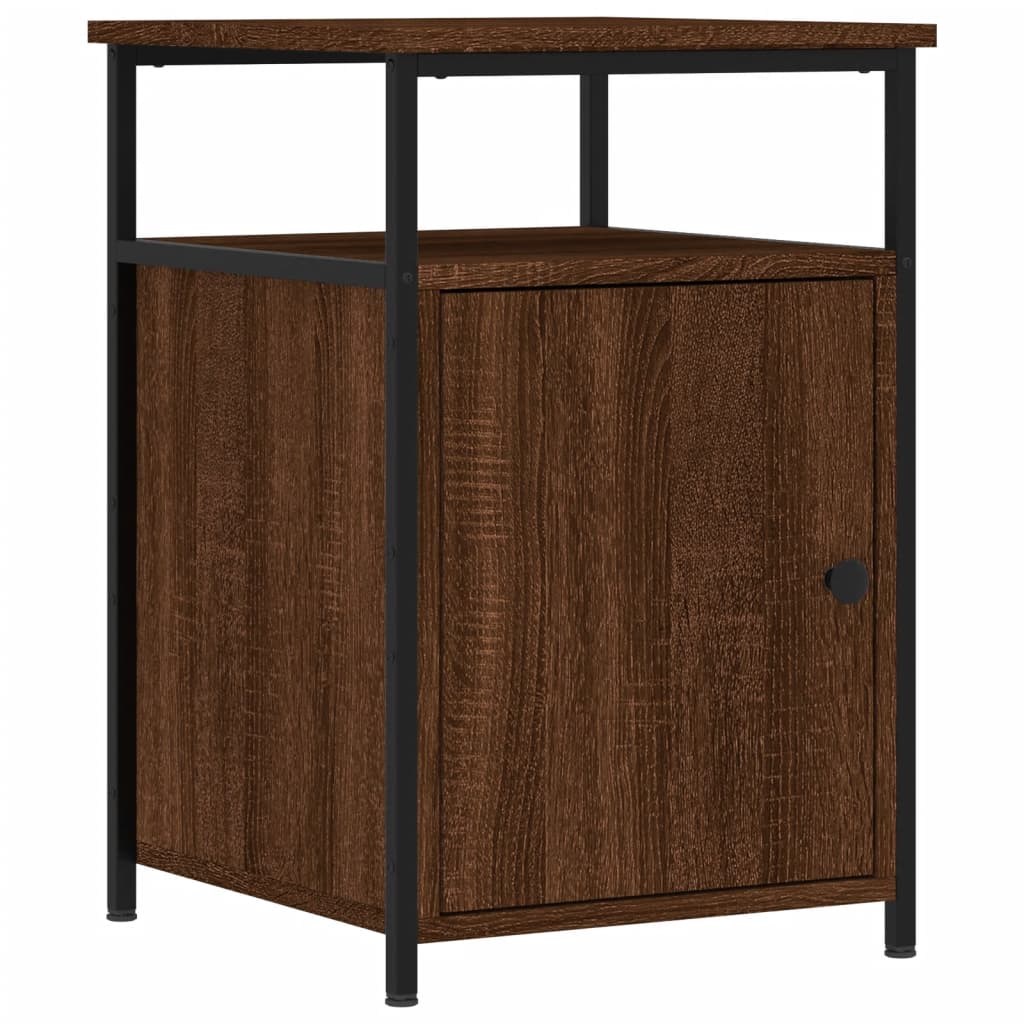 Nattbord 2 stk brun eik 40x42x60 cm konstruert tre