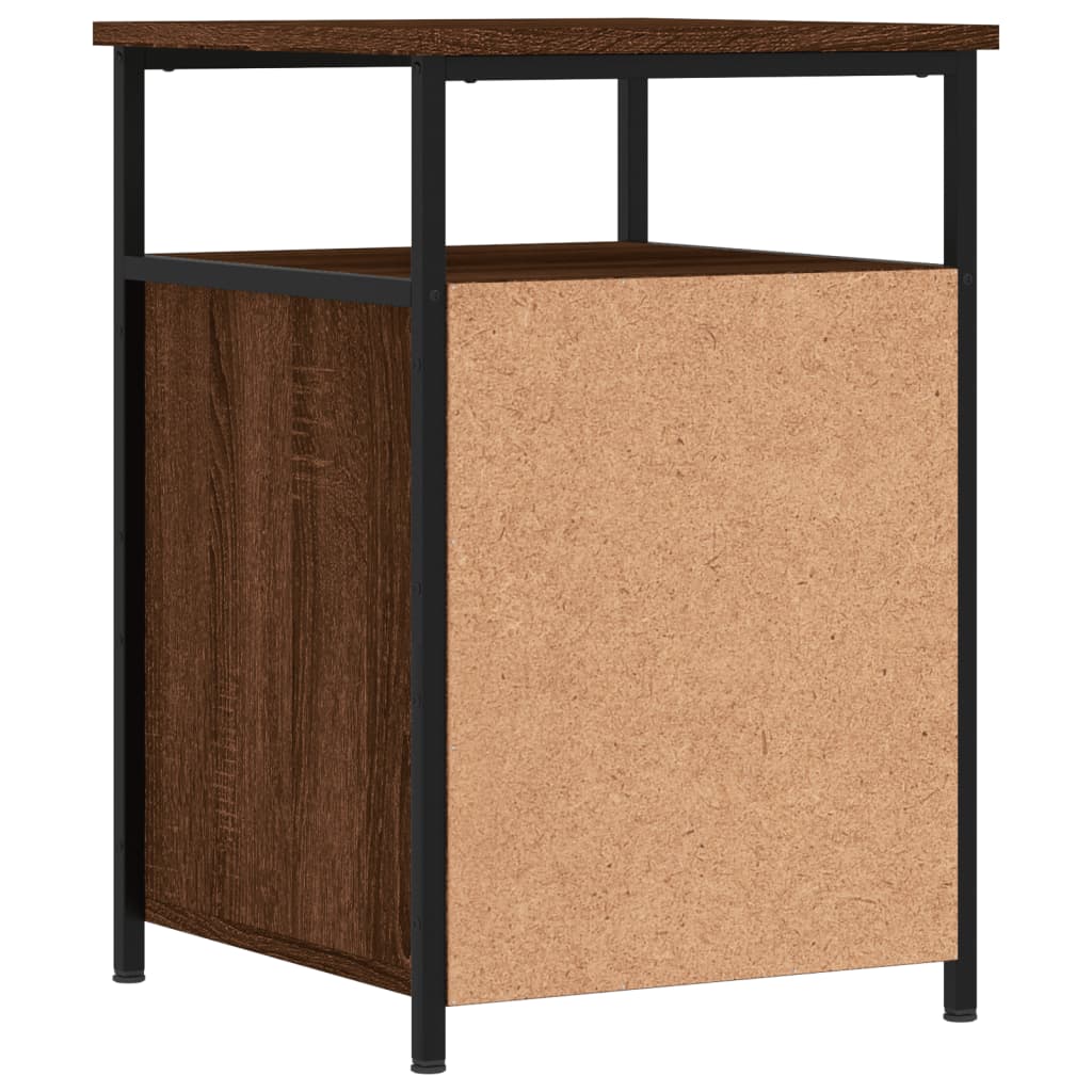 Nattbord 2 stk brun eik 40x42x60 cm konstruert tre