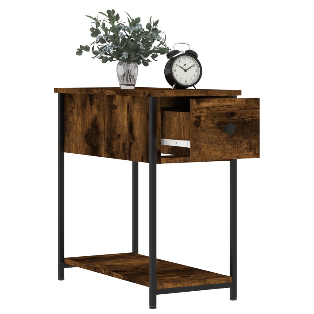 Nattbord 2 stk røkt eik 30x60x60 cm konstruert tre
