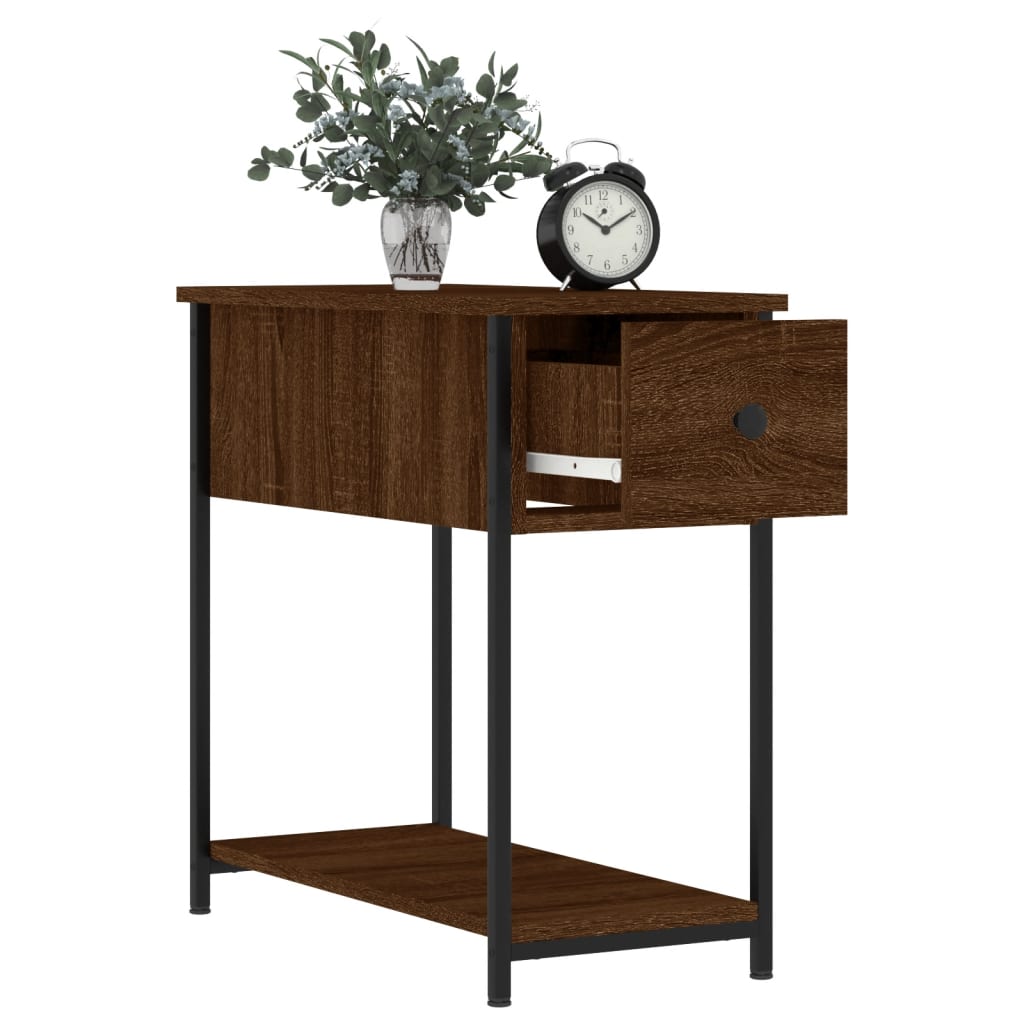 Nattbord 2 stk brun eik 30x60x60 cm konstruert tre