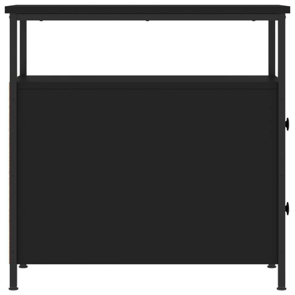 Nattbord 2 stk svart 30x60x60 cm konstruert tre