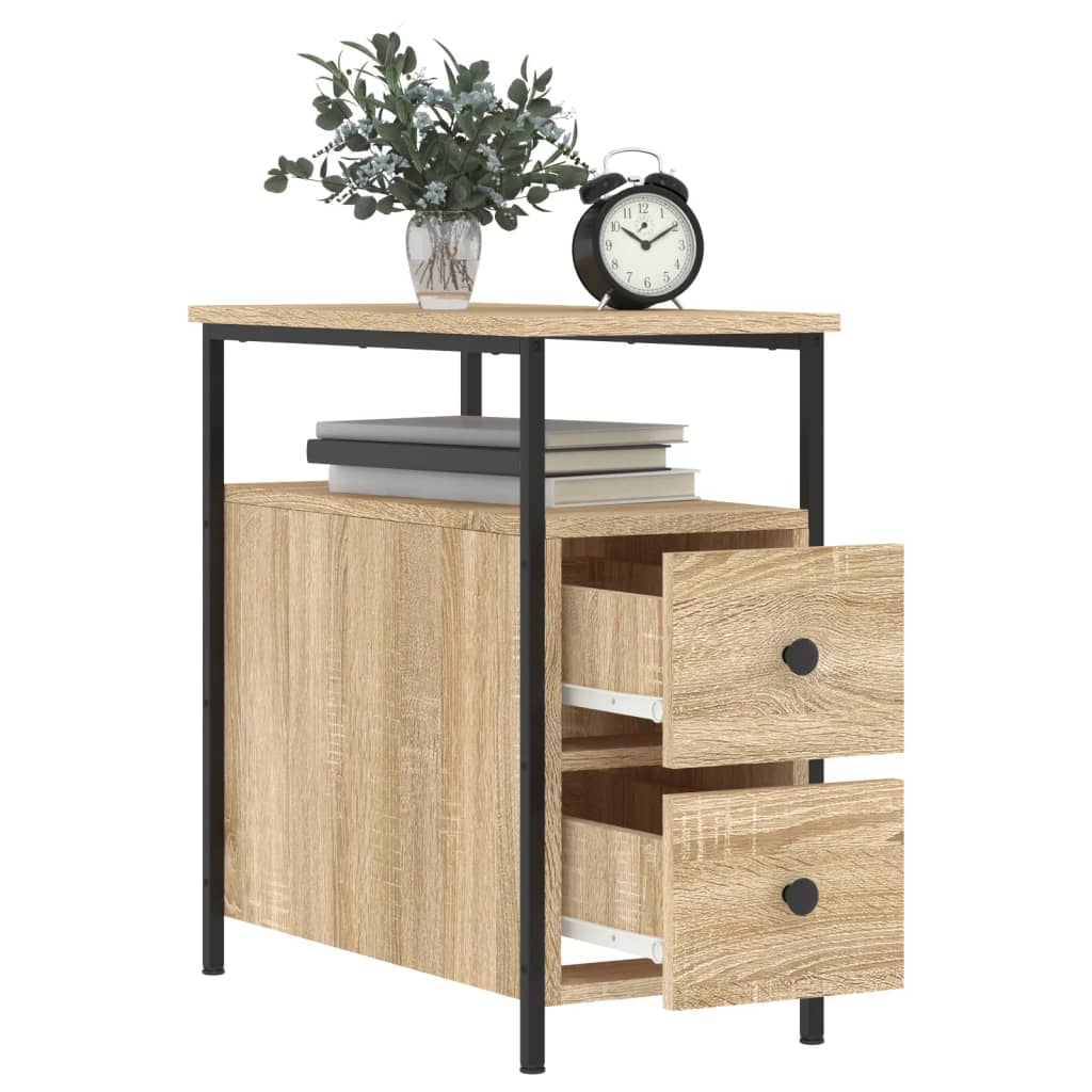 Nattbord 2 stk sonoma eik 30x60x60 cm konstruert tre