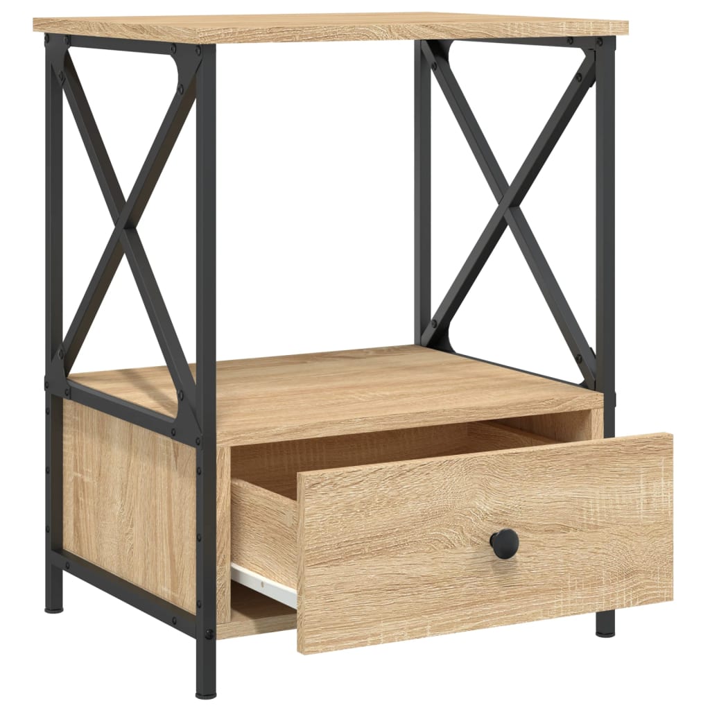 Nattbord 2 stk sonoma eik 50x41x65 cm konstruert tre