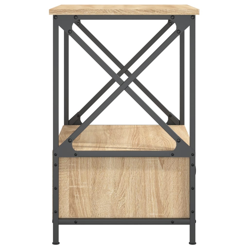 Nattbord 2 stk sonoma eik 50x41x65 cm konstruert tre