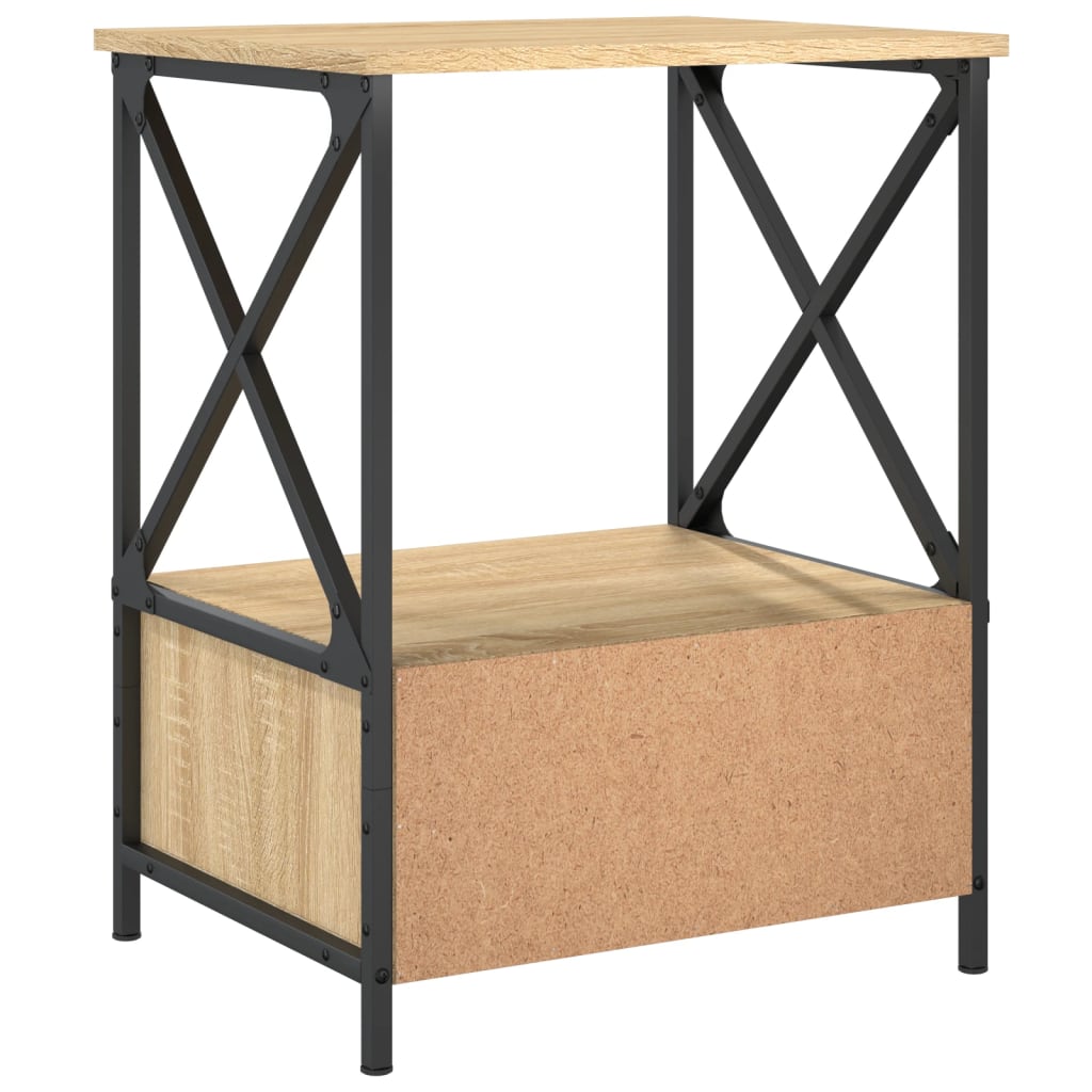Nattbord 2 stk sonoma eik 50x41x65 cm konstruert tre
