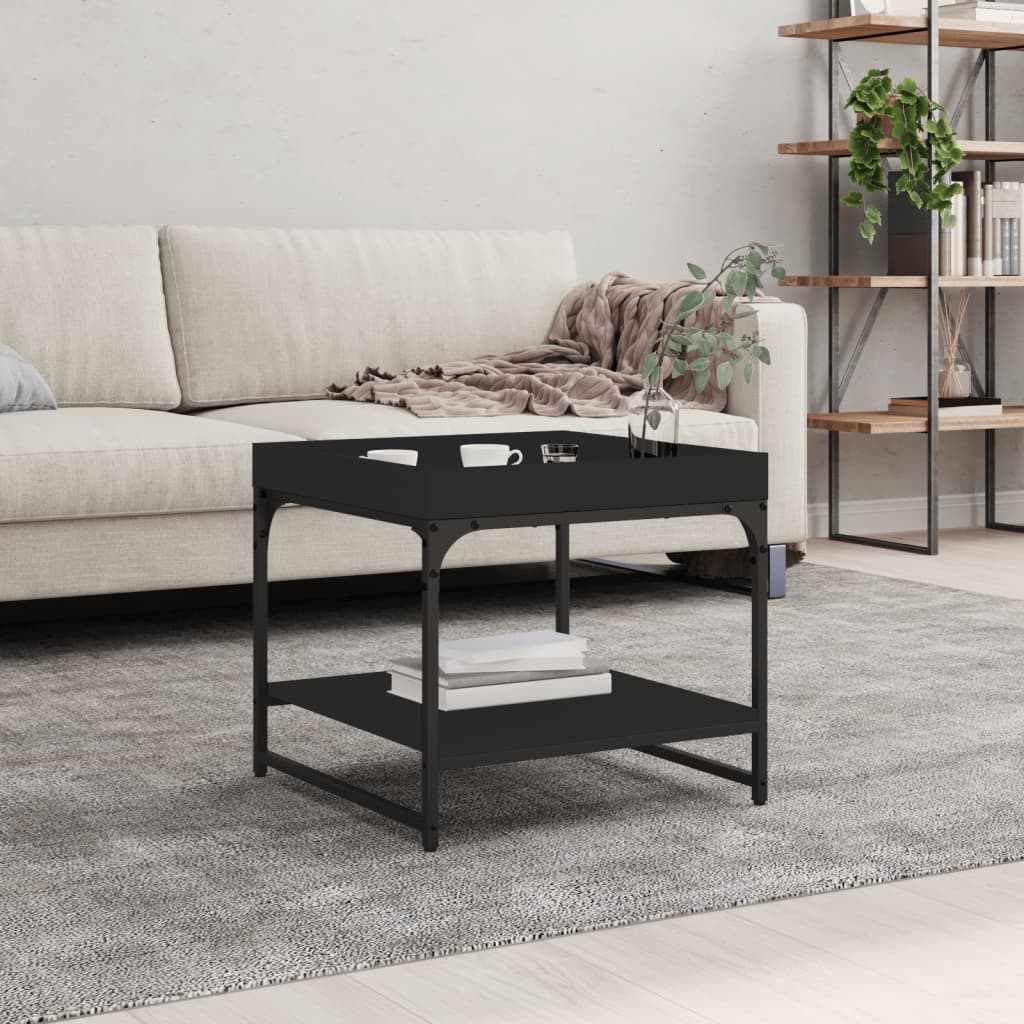 Salongbord svart 49,5x49,5x45 cm konstruert tre