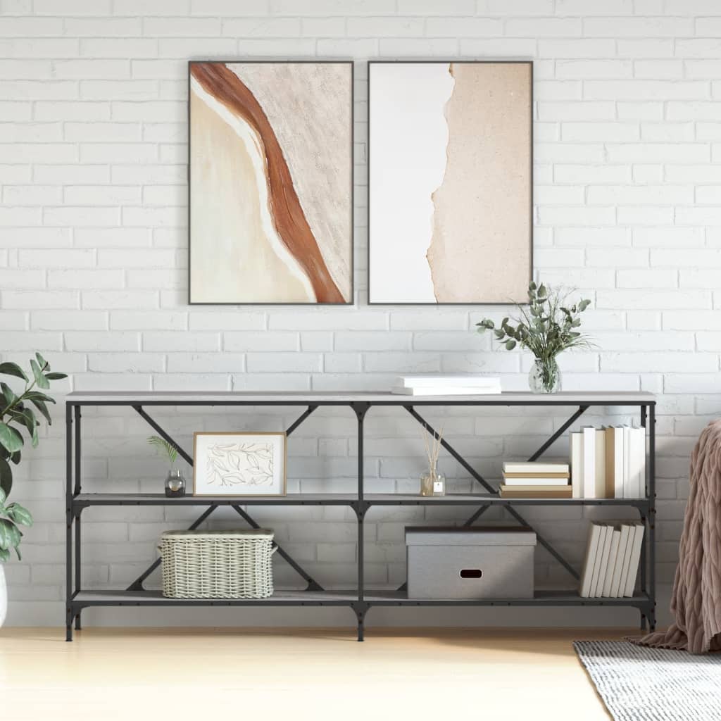 Salongbord grå sonoma 180x30x75 cm konstruert tre og jern