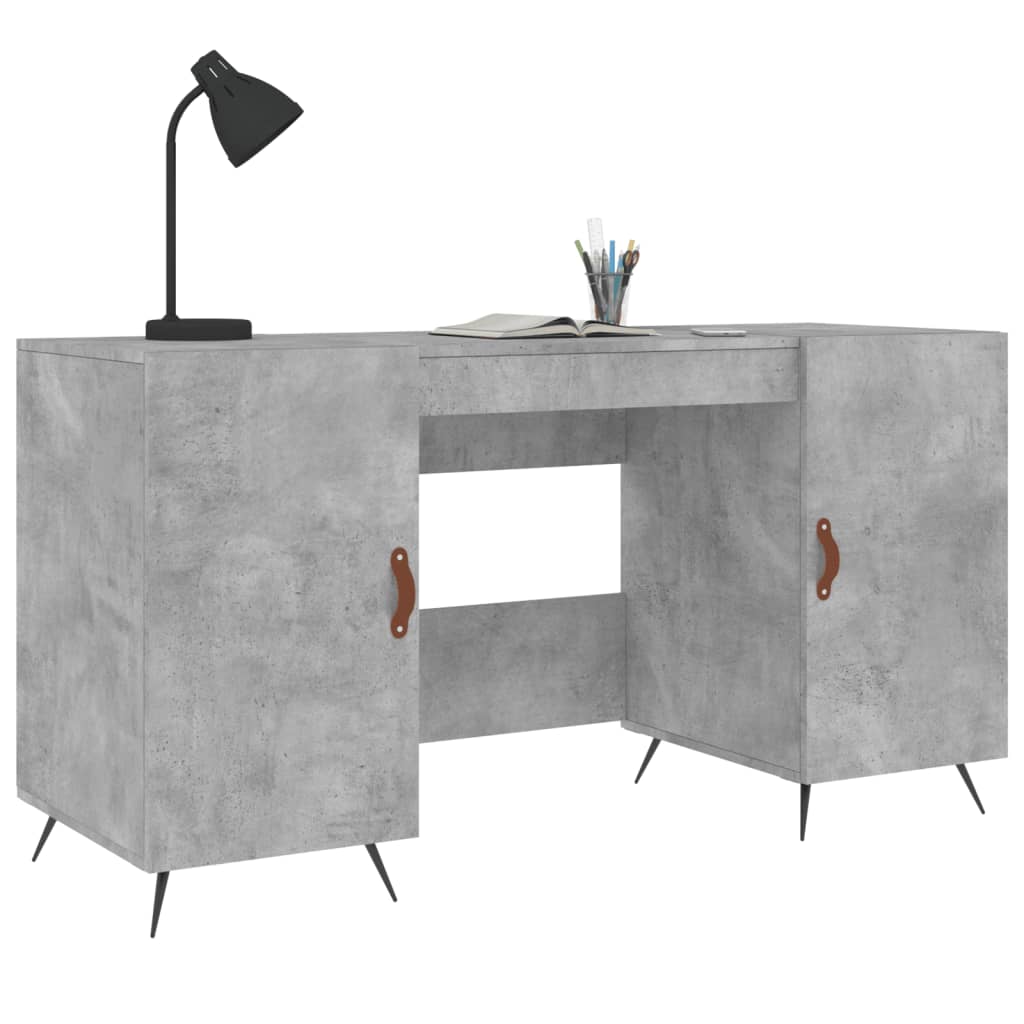 Skrivebord betonggrå 140x50x75 cm konstruert tre