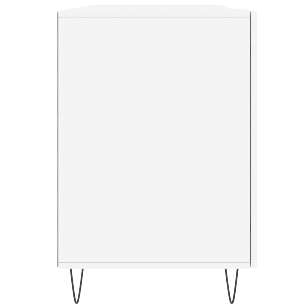 Skrivebord hvit 140x50x75 cm konstruert tre
