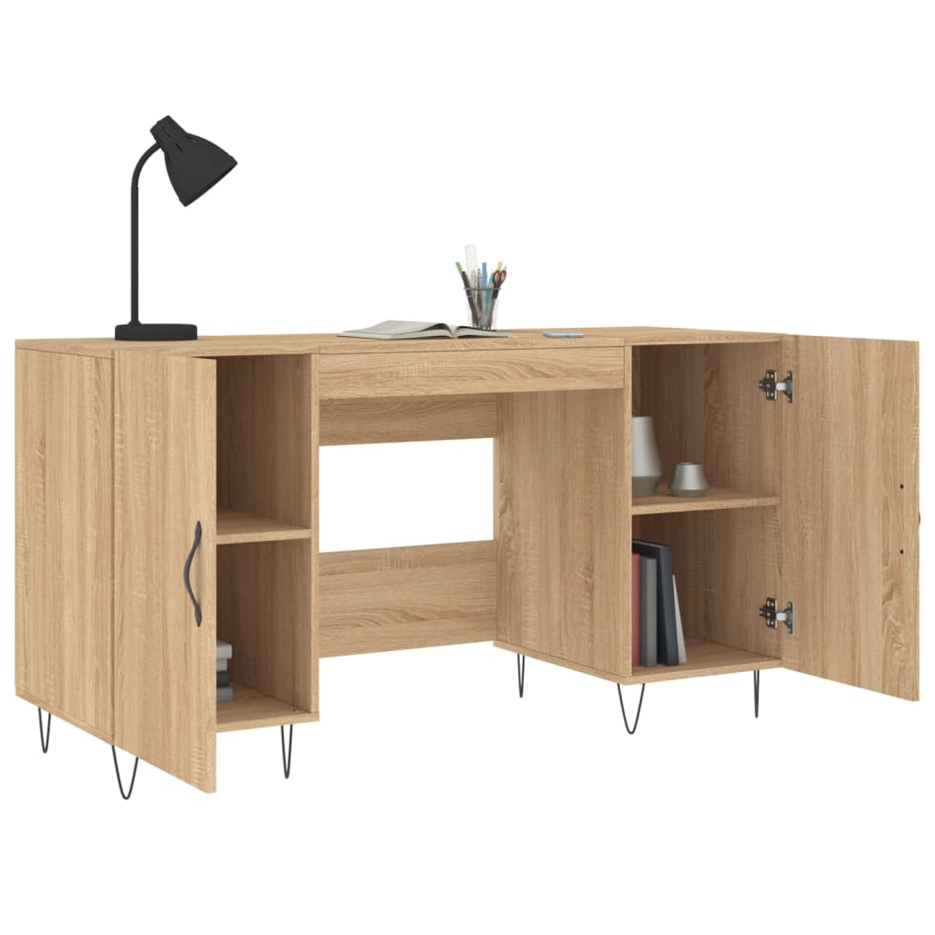 Skrivebord sonoma eik 140x50x75 cm konstruert tre