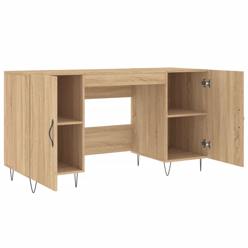 Skrivebord sonoma eik 140x50x75 cm konstruert tre